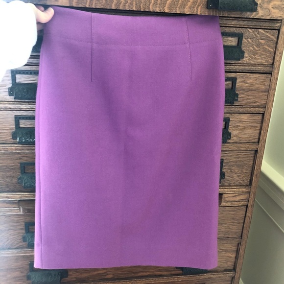 Jcrew Purple Wool Pencil Skirt 